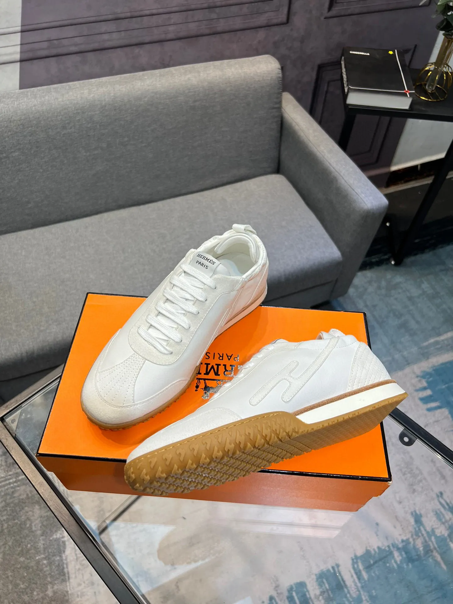Men's shoes 💰660 [HERMES] Hermès - High-end quality original order 🔍🔍 - Upper: 🔝 cowhide suede splicing design - Inner lining: imported mixed sheepskin - Outsole: TPR foam · Rubber: two-color combined molding outsole - Super high quality control · Fine workmanship: highlighted (high-end, luxury, grade) -Size: 38-44 (45, 46, can be customized)